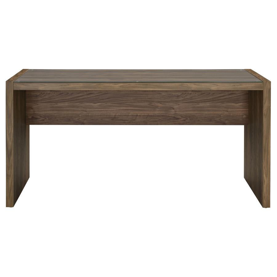 Luetta 59-inch Rectangular Writing Desk Aged Walnut