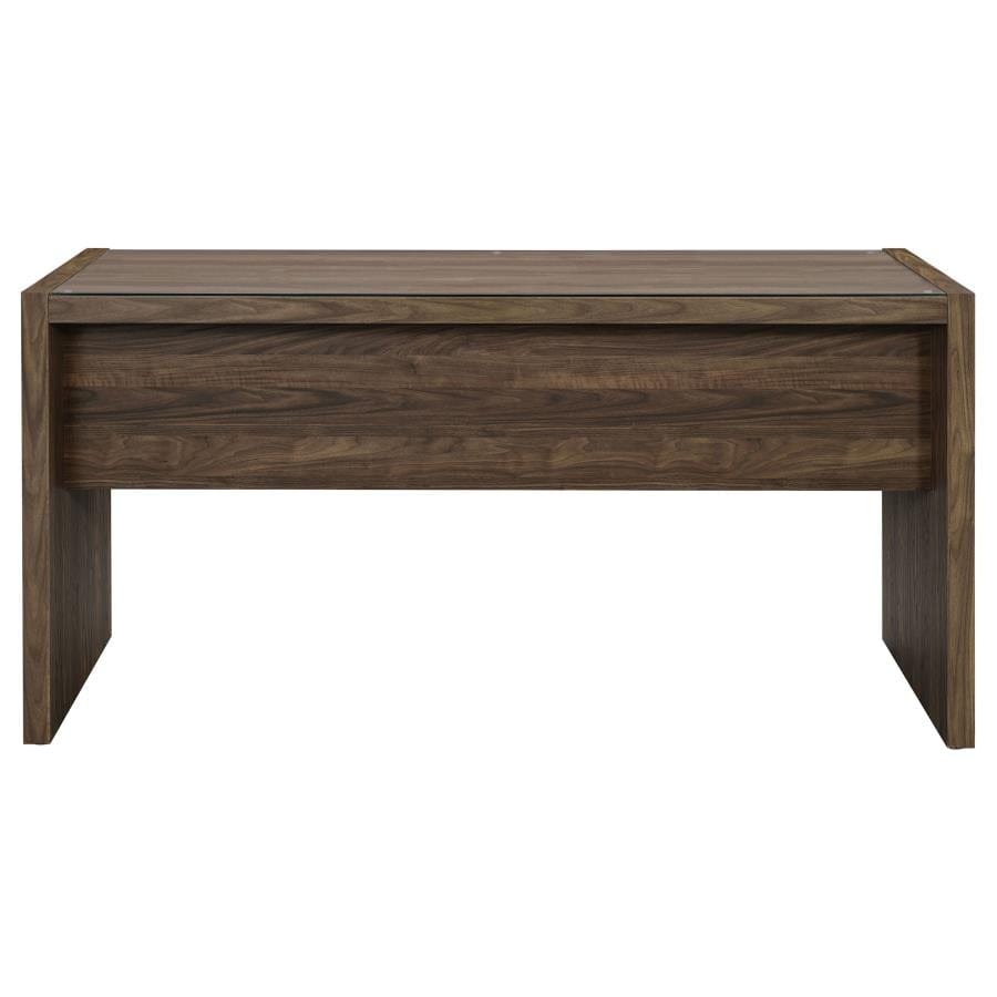 Luetta 59-inch Rectangular Writing Desk Aged Walnut