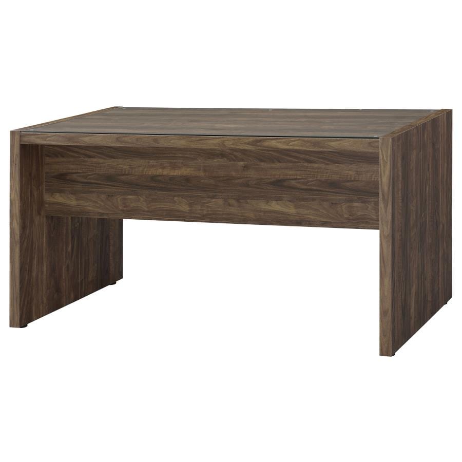 Luetta 59-inch Rectangular Writing Desk Aged Walnut