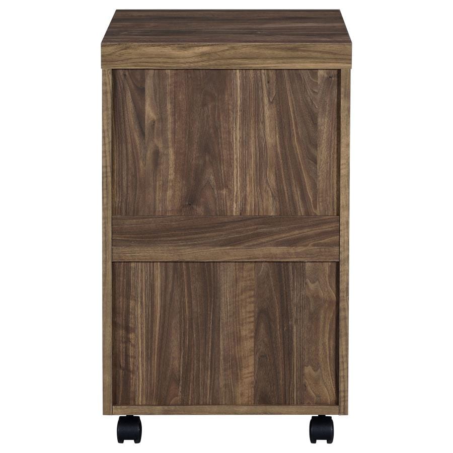 Luetta 3-drawer Mobile Storage Cabinet with Casters Aged Walnut