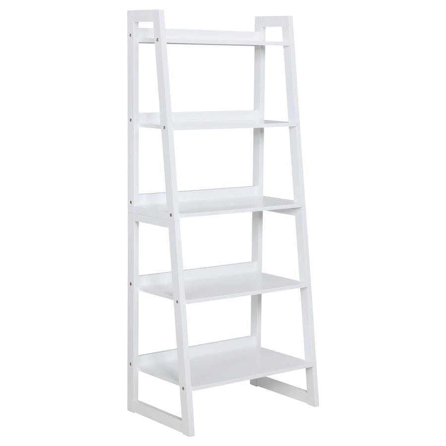 Trudie 5-shelf Ladder Bookcase White