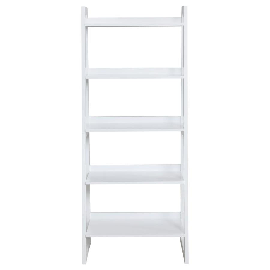 Trudie 5-shelf Ladder Bookcase White