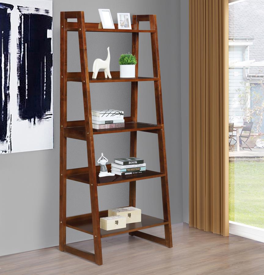 Trudie 5-shelf Ladder Bookcase Cappuccino