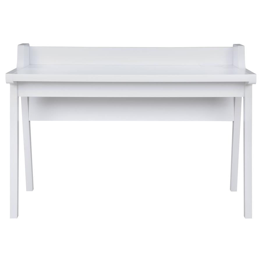 Paiter Writing Desk with Power Outlet White