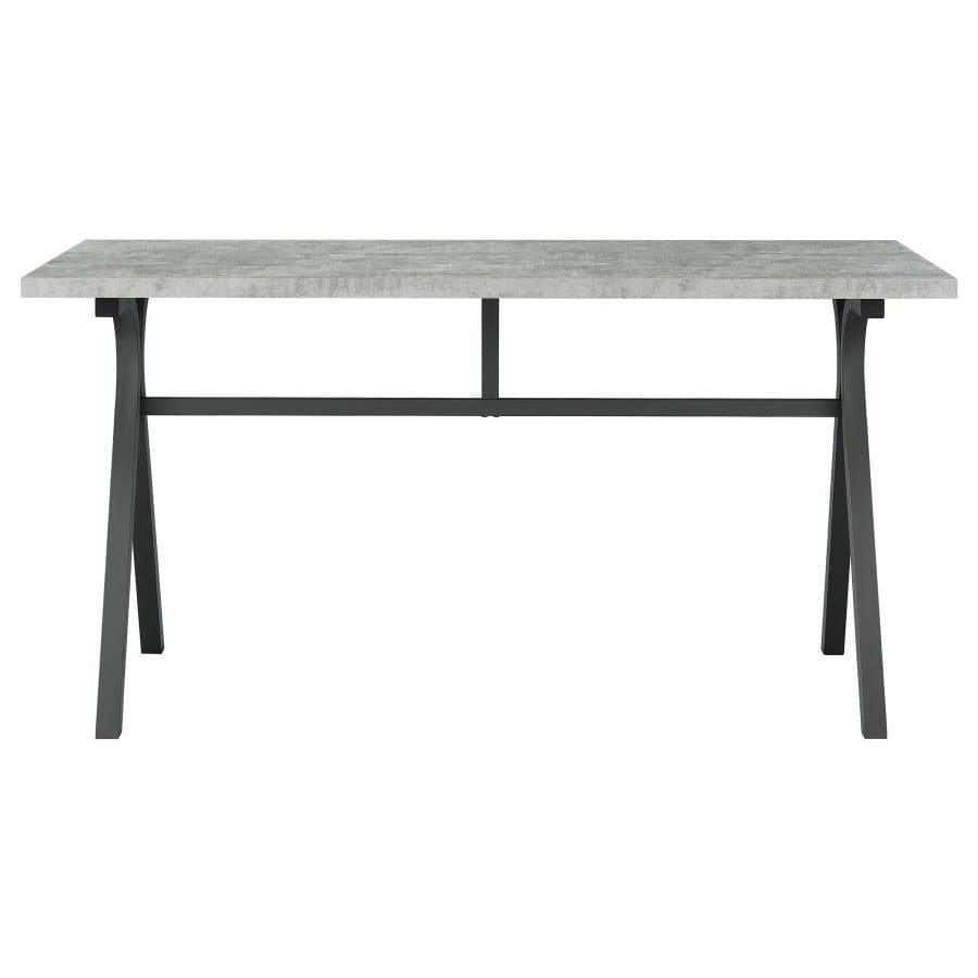 Tatum Rectangular Writing Desk Cement and Gunmetal