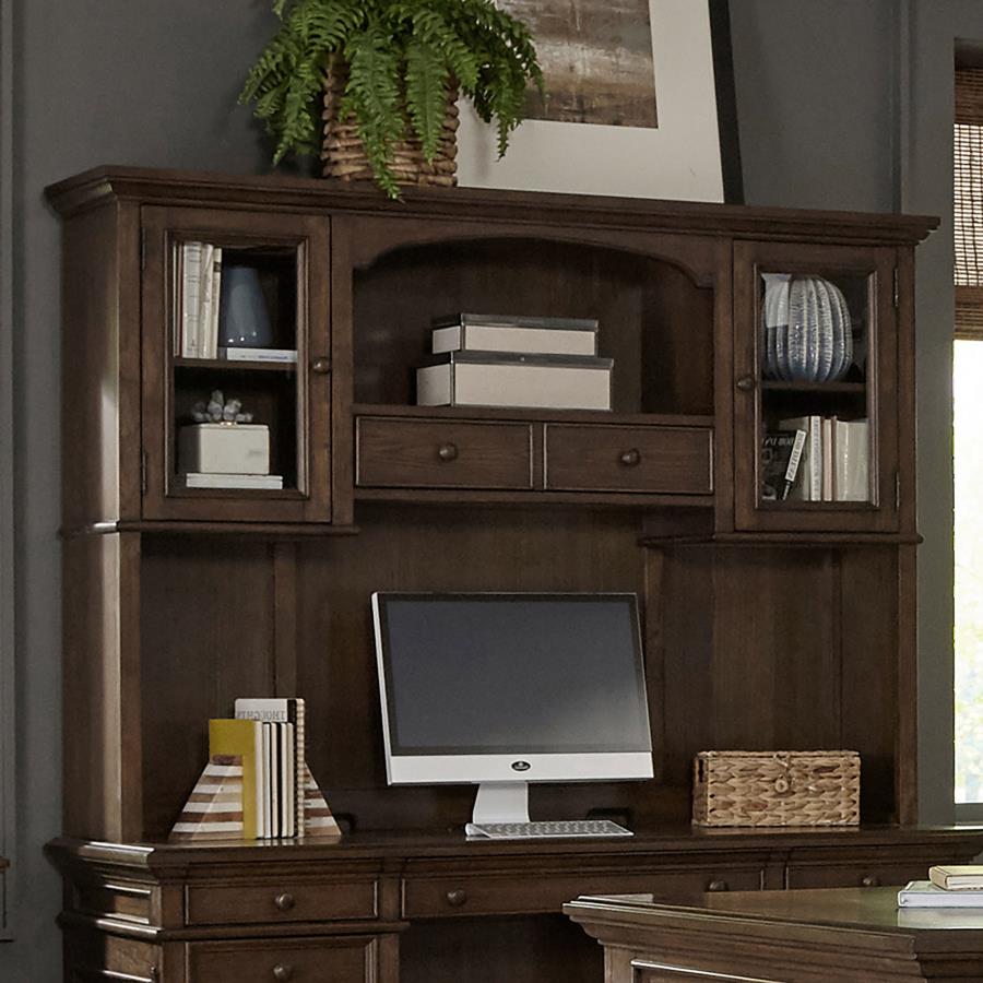 Hartshill 2-door Hutch with Shelves Burnished Oak