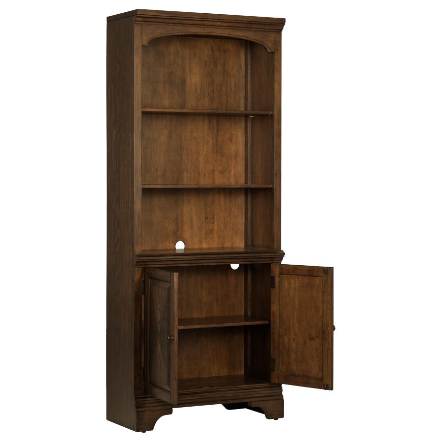 Hartshill Bookcase with Cabinet Burnished Oak