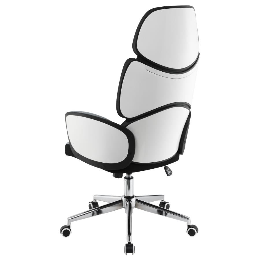 Upholstered Office Chair Light with Casters Grey and Chrome