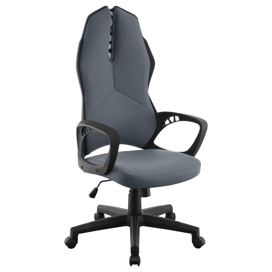 Upholstered Office Chair Dark Grey and Black