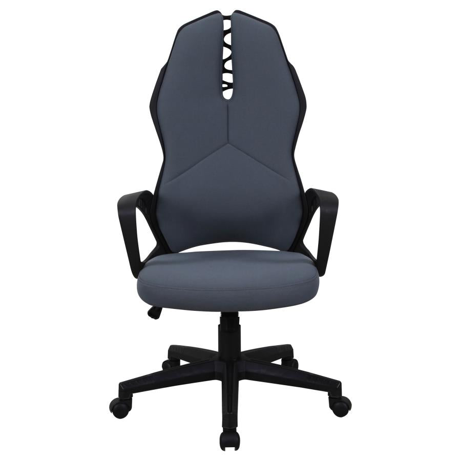 Upholstered Office Chair Dark Grey and Black