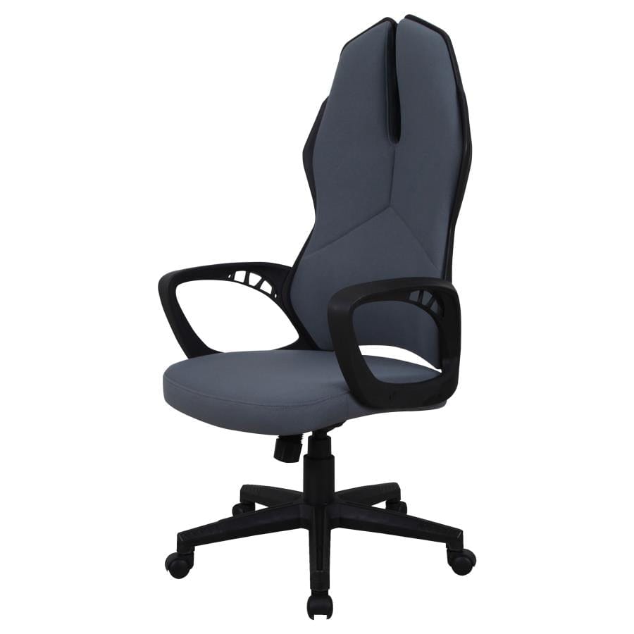 Upholstered Office Chair Dark Grey and Black