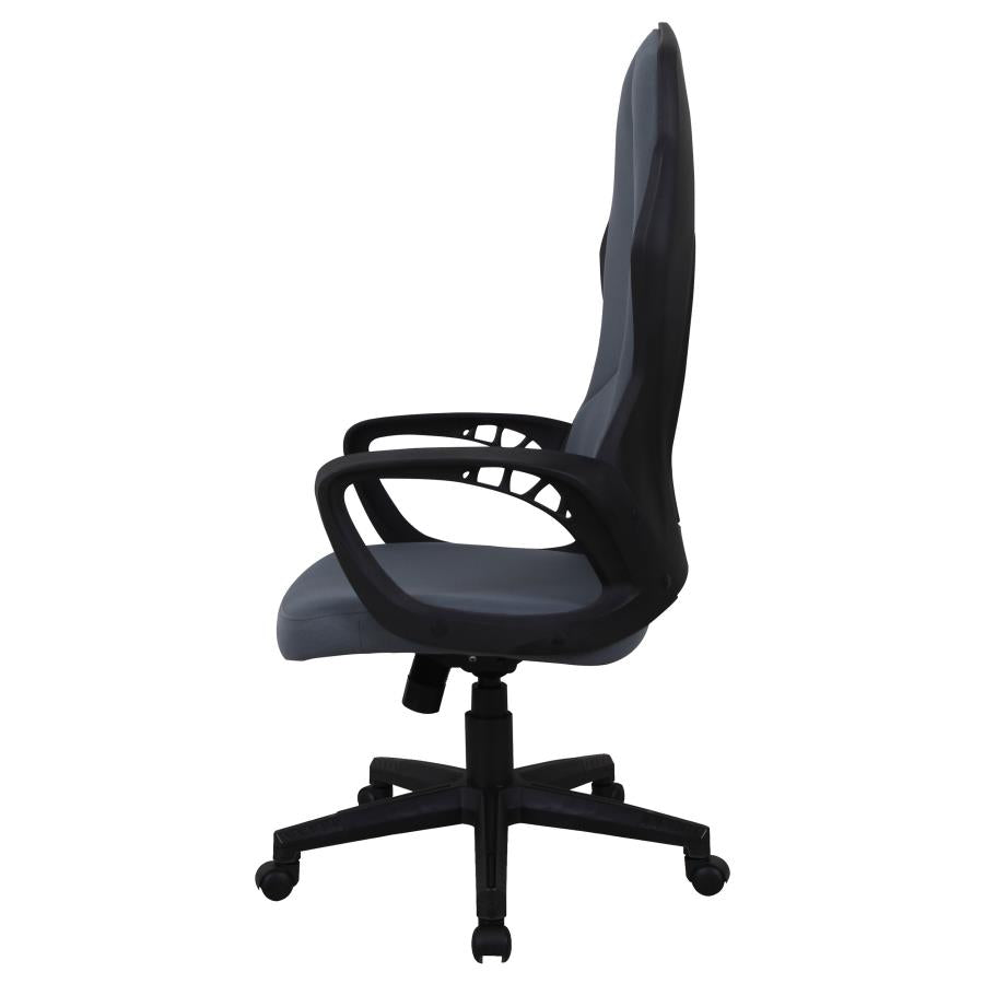 Upholstered Office Chair Dark Grey and Black