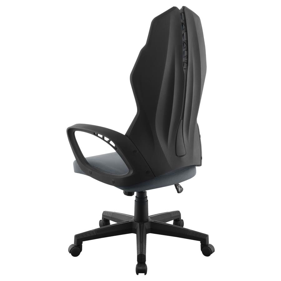 Upholstered Office Chair Dark Grey and Black