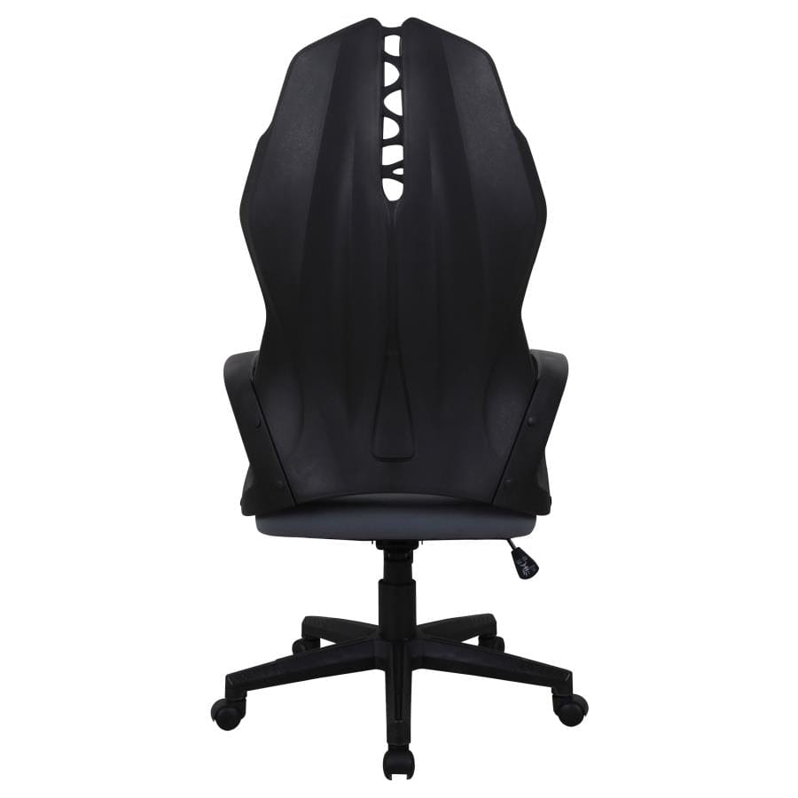 Upholstered Office Chair Dark Grey and Black