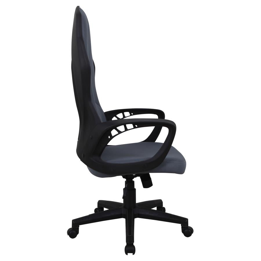Upholstered Office Chair Dark Grey and Black