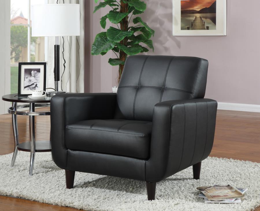 Aaron Padded Seat Accent Chair Black