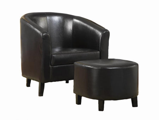 Ansel Upholstered Accent Chair with Ottoman Dark Brown