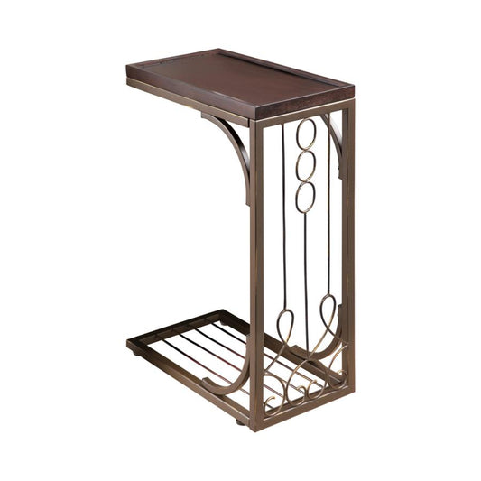 Alyssa Accent Table Brown and Burnished Copper