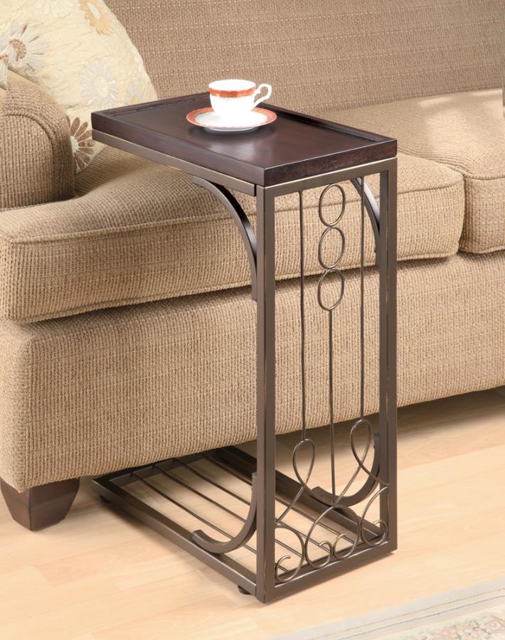 Alyssa Accent Table Brown and Burnished Copper