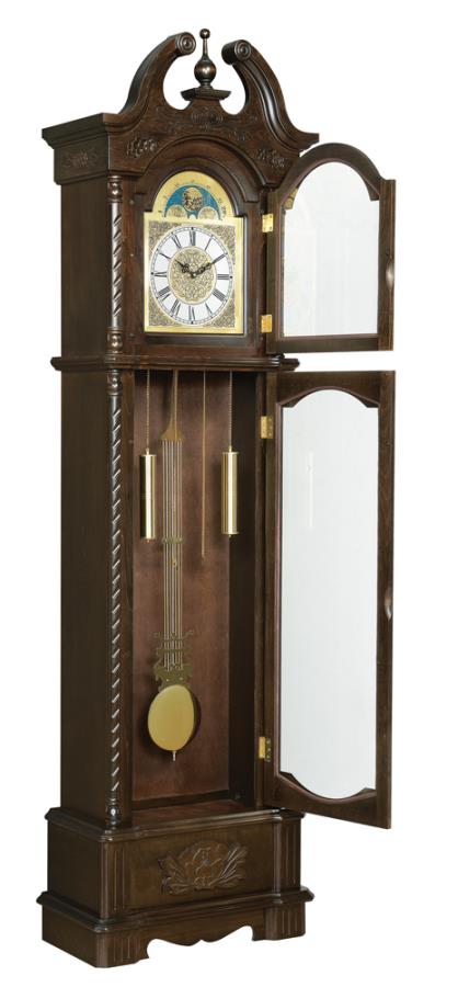 Cedric Grandfather Clock with Chime Golden Brown