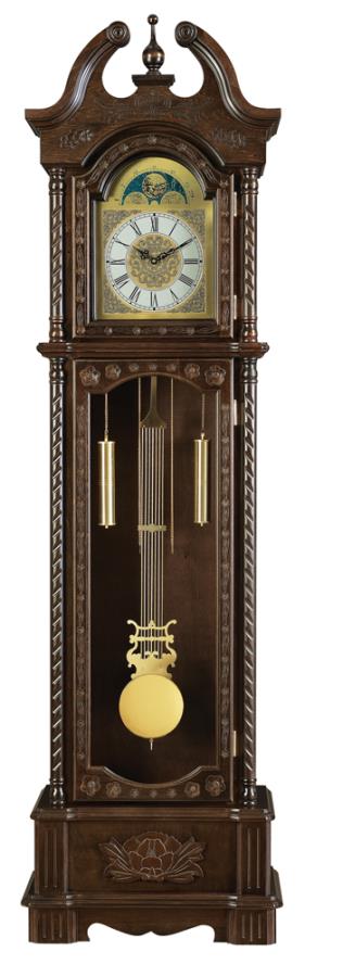 Cedric Grandfather Clock with Chime Golden Brown