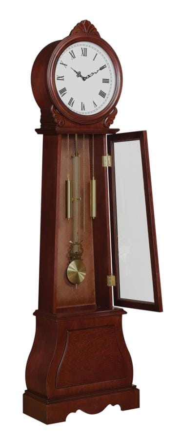 Narcissa Grandfather Clock with Chime Brown Red