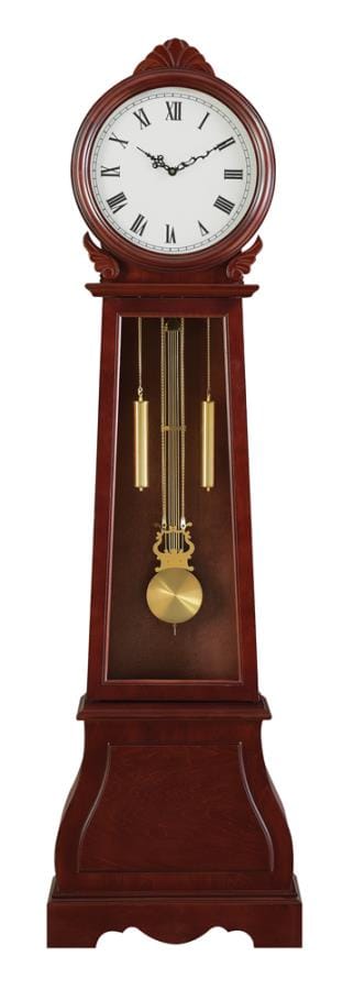 Narcissa Grandfather Clock with Chime Brown Red