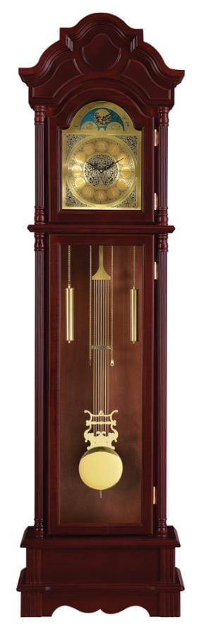 Diggory Grandfather Clock Brown Red and Clear