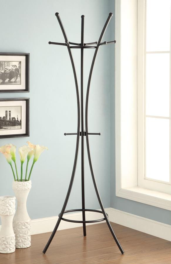 12-Hook Coat Rack Black