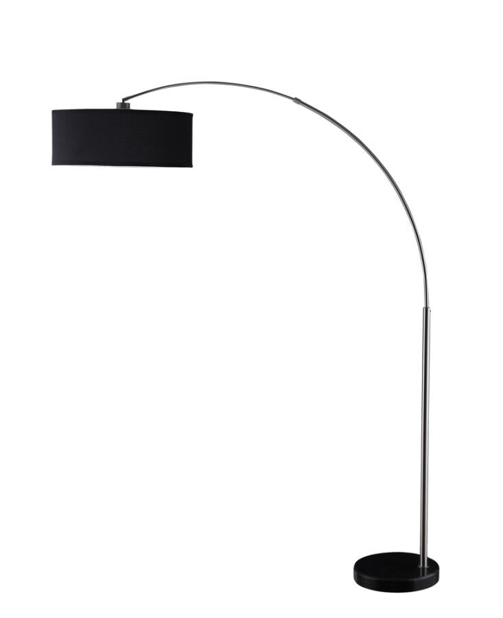 Kawke Drum Shade Floor Lamp Black and Chrome
