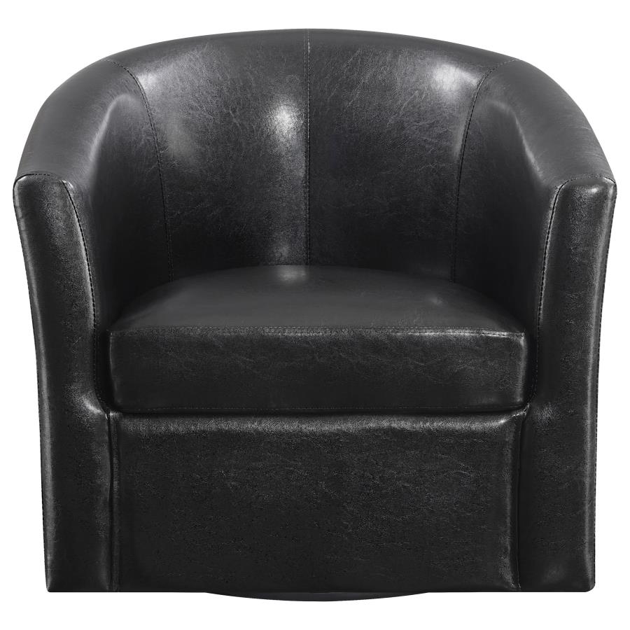 Turner Upholstery Sloped Arm Accent Swivel Chair Dark Brown