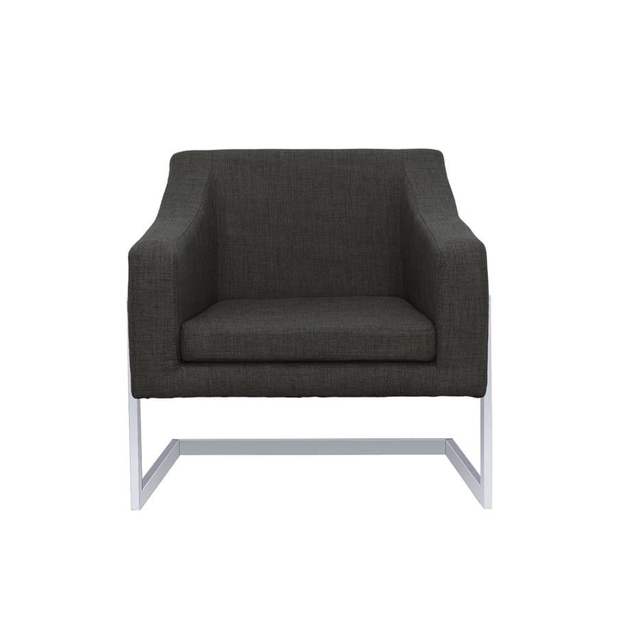 Chris Upholstered Accent Chair Chrome and Grey