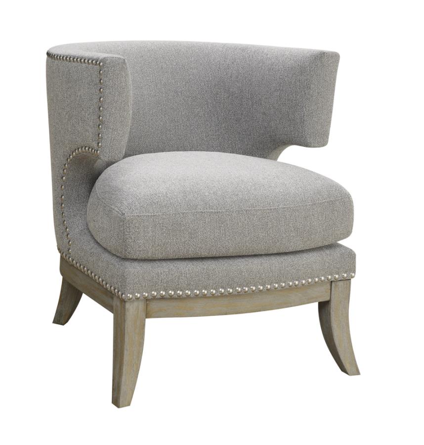 Dominic Barrel Back Accent Chair Grey and Weathered Grey