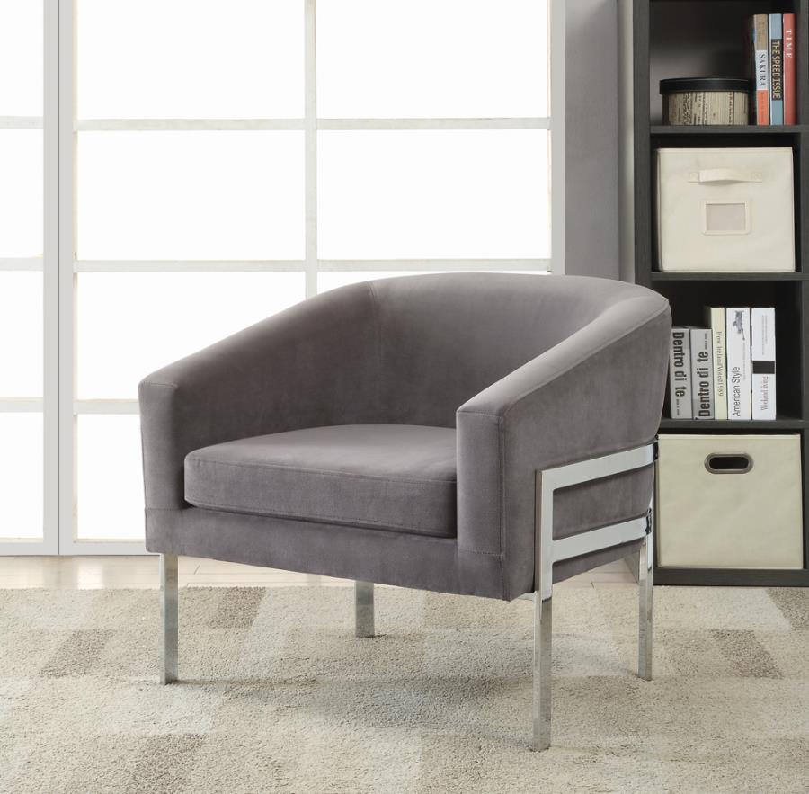 Levi Barrel Back Accent Chair with Sloped Arm Grey