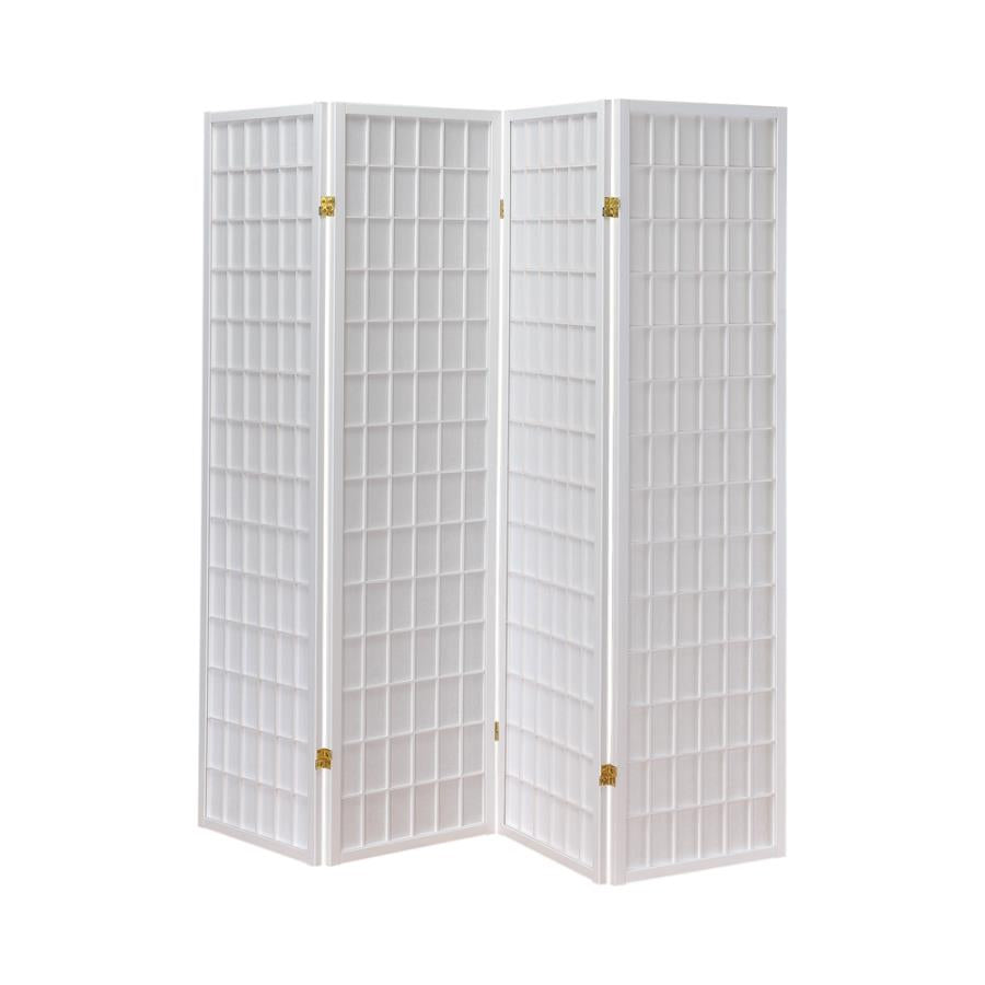 Roberto 4-panel Folding Screen White