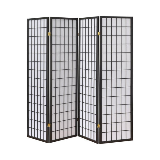 Roberto 4-panel Folding Screen Dark Grey and White