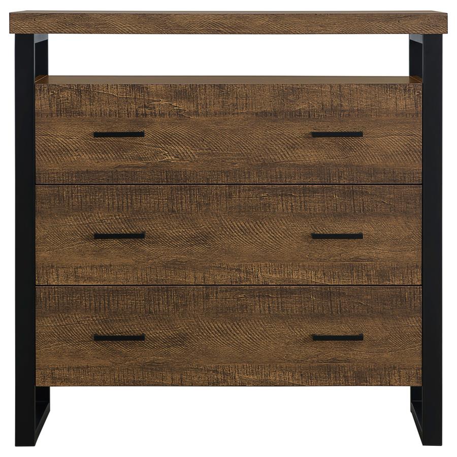 Thompson 3-drawer Accent Cabinet Rustic Amber