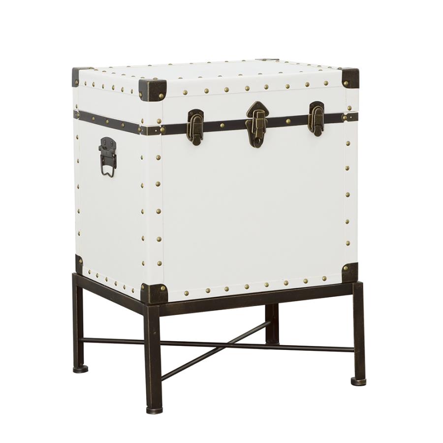 Nancy Accent Cabinet with Nailhead Trim White