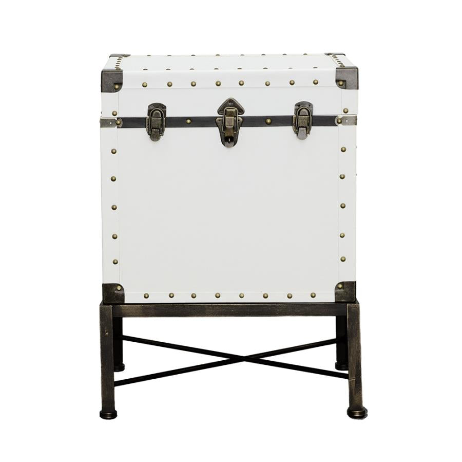 Nancy Accent Cabinet with Nailhead Trim White