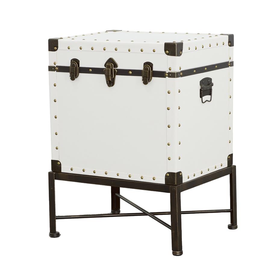 Nancy Accent Cabinet with Nailhead Trim White