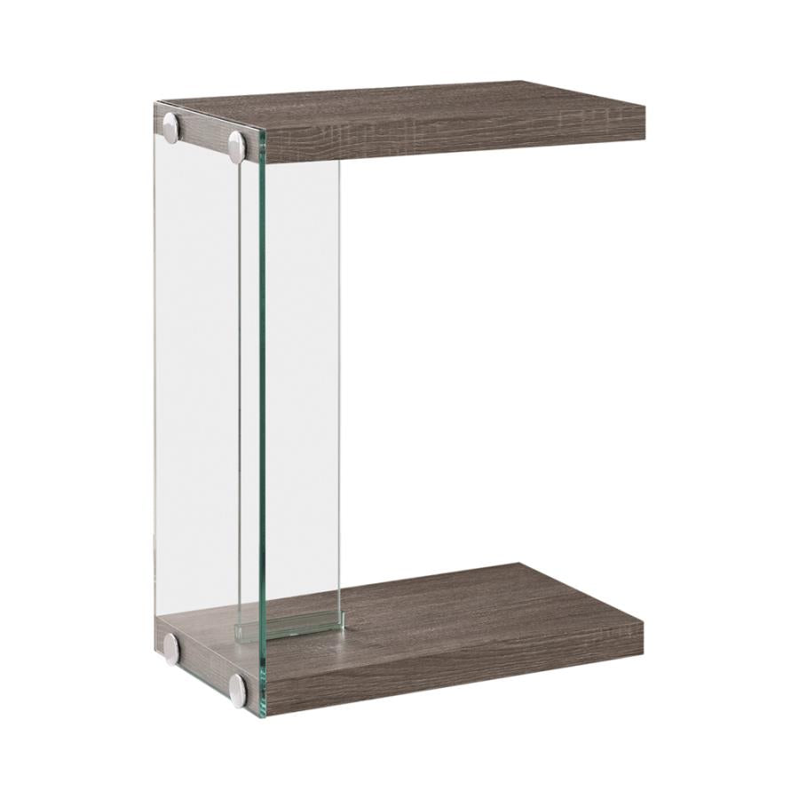 Alison Accent Table Weathered Grey and Clear