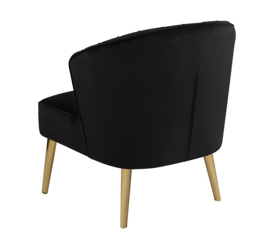 Upholstered Accent Chair with Tapered Legs Black