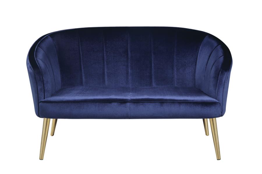 Upholstered Accent Settee Blue