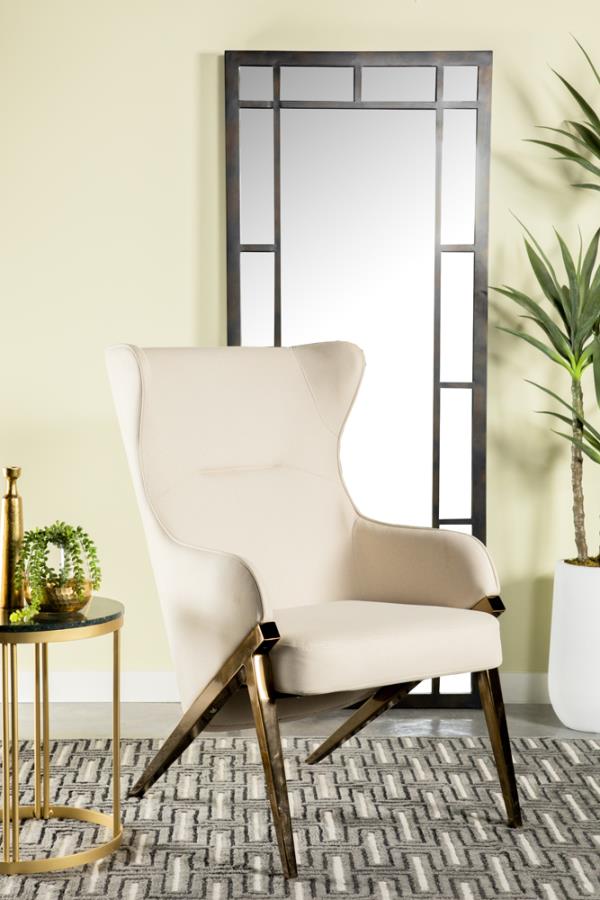 Walker Upholstered Accent Chair Cream and Bronze