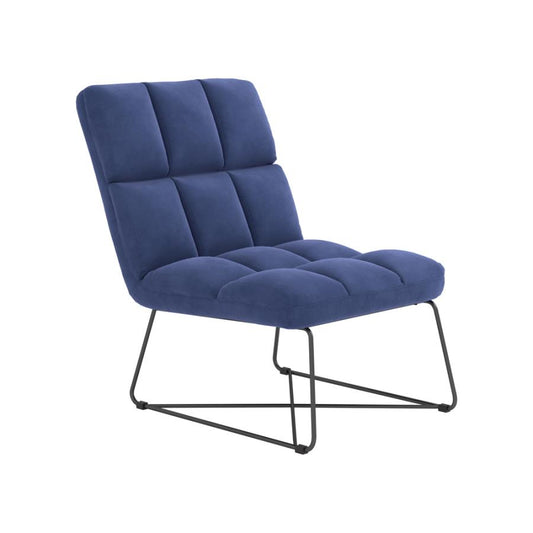 Lux Armless Upholstered Accent Chair Midnight Blue