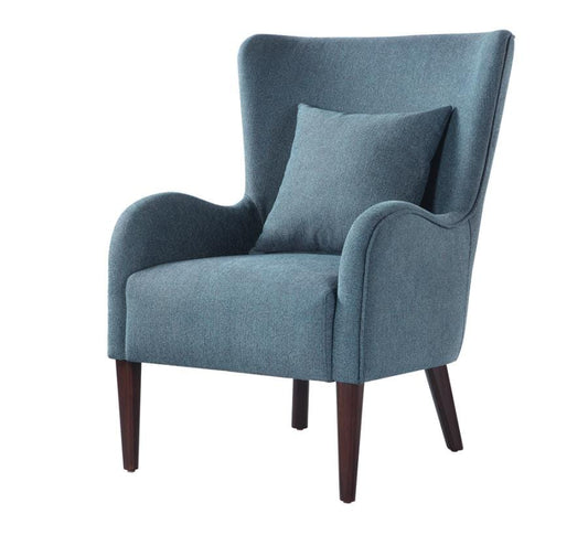 Curved Arm Upholstered Accent Chair Blue