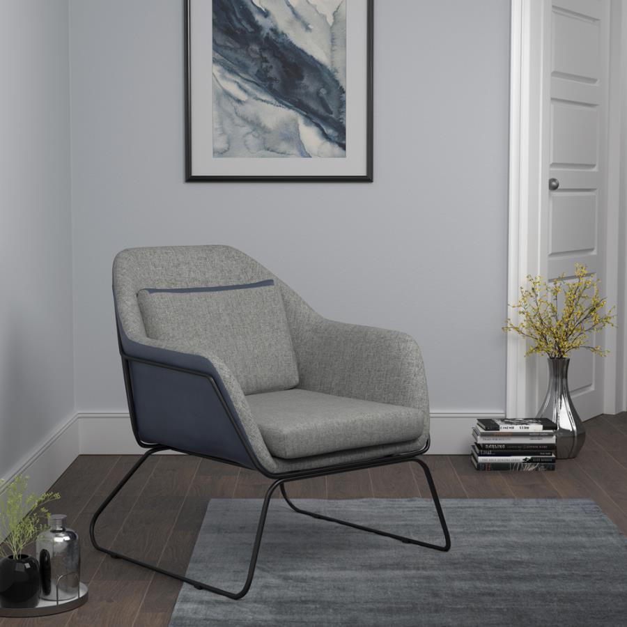 Cody Metal Sled Leg Accent Chair Grey and Blue