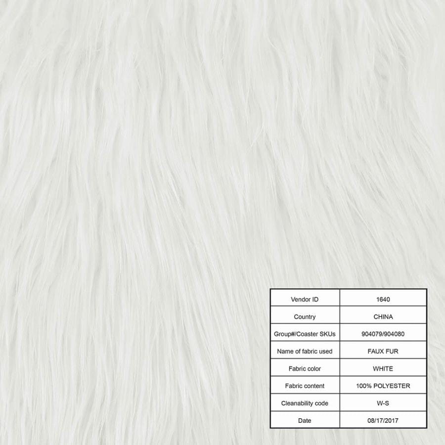 Faux Sheepskin Upholstered Accent Chair with Metal Arm White