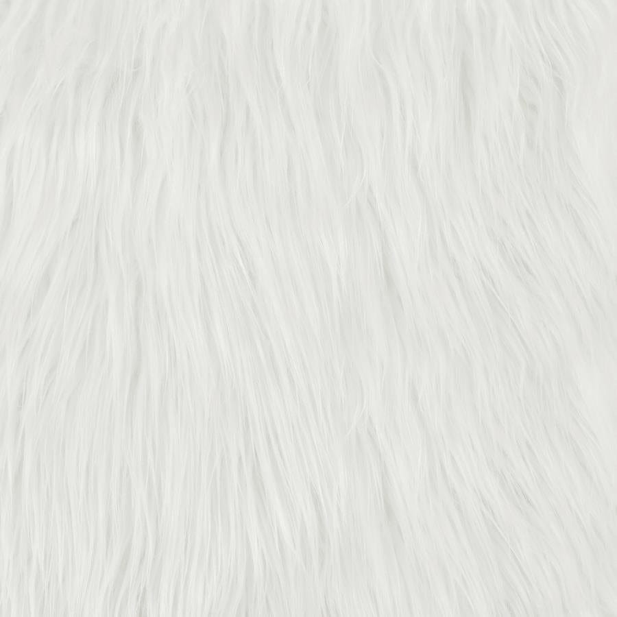 Faux Sheepskin Upholstered Accent Chair with Metal Arm White