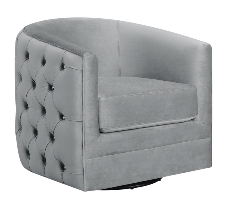 Upholstered Swivel Accent Chair Grey